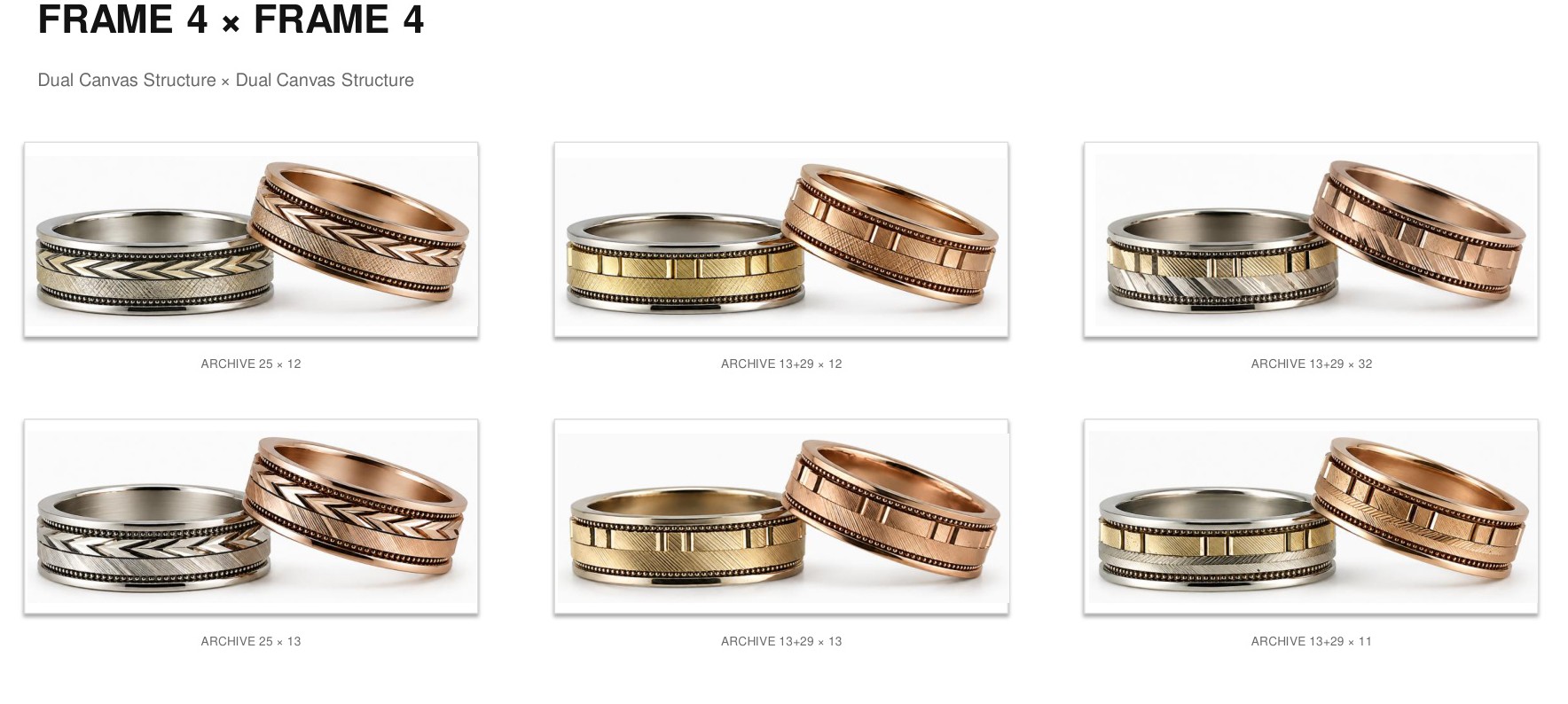 FRAME 4 × FRAME 4 combinations