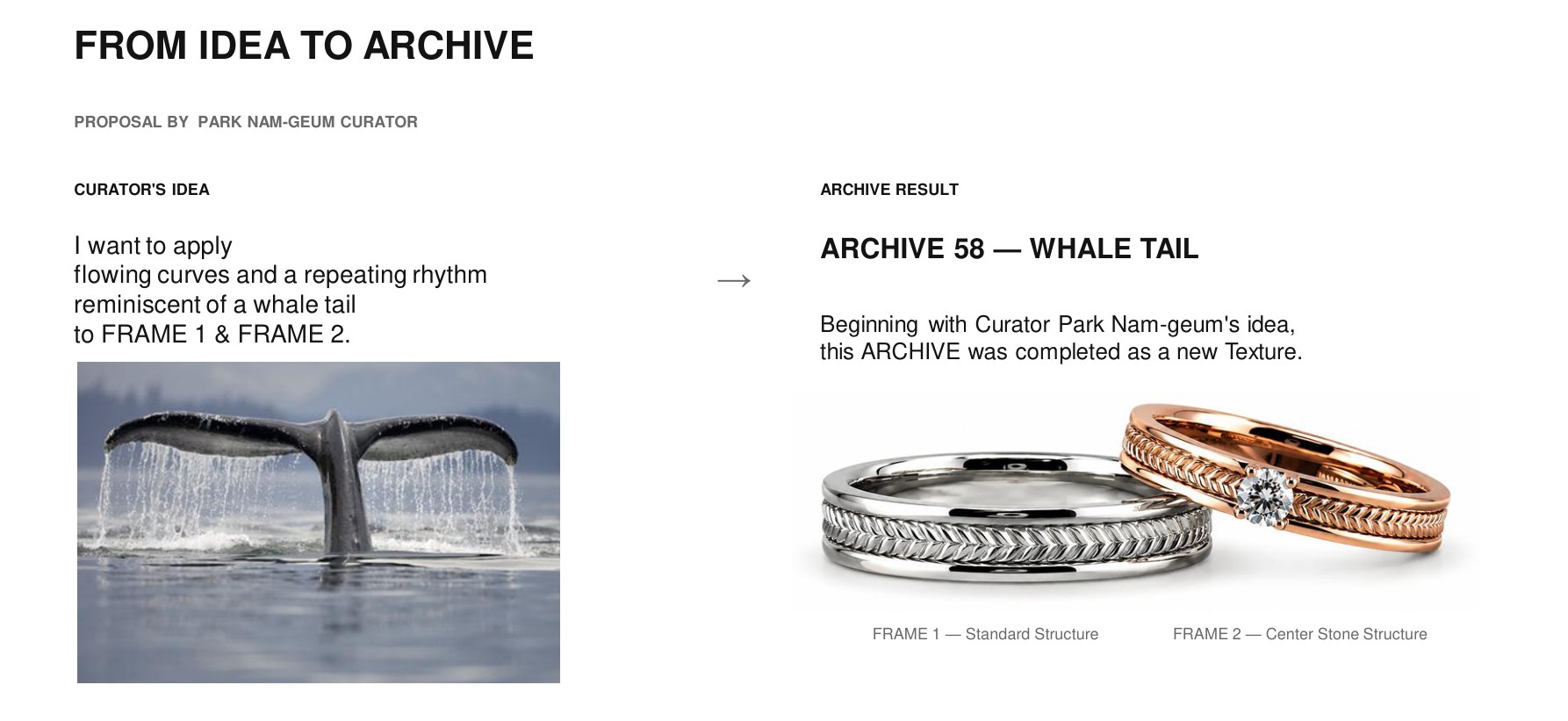 From idea to ARCHIVE 58 Whale Tail