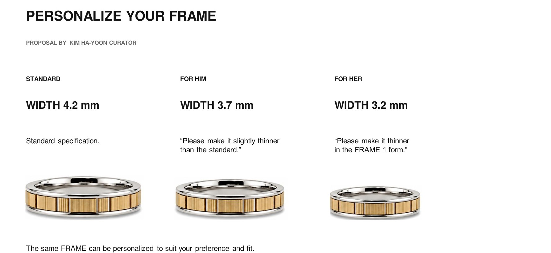 Personalize FRAME widths